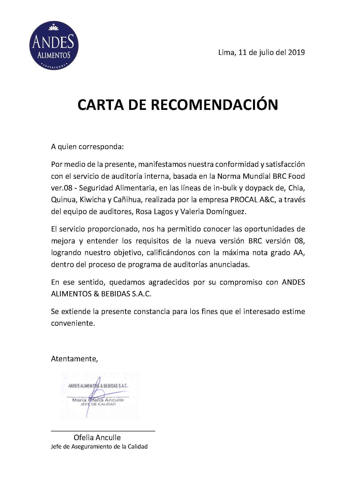 Constancia de Implementación HACCP 21