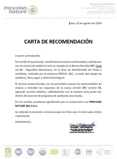 Constancia de Implementación HACCP 15